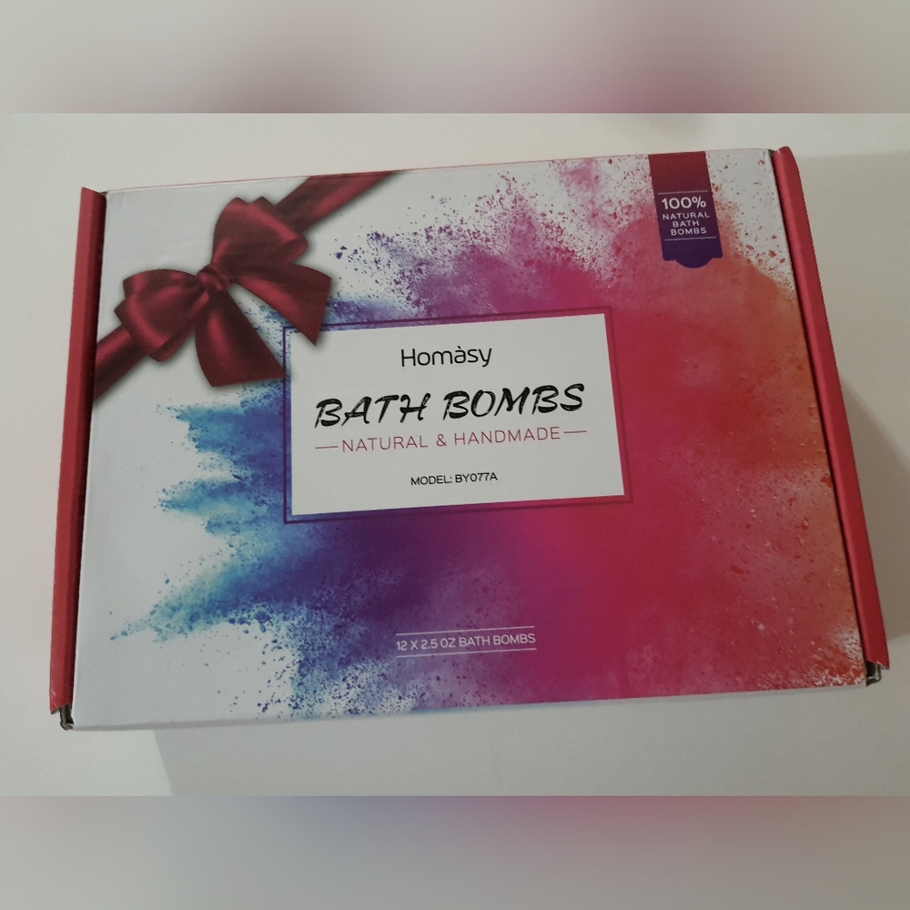 HOMASY HANDMADE AND ALL NATURAL BATH BOMBS 12 PCS